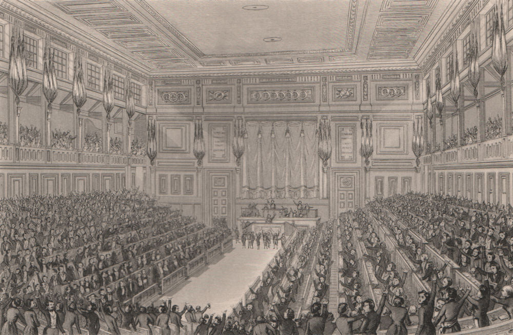 PARIS. The National Assembly. BICKNELL 1845 old antique vintage print picture